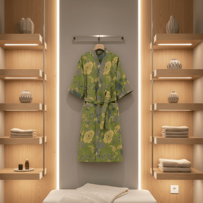KIMOGINKO – Wendbarer Kimono-Bademantel aus Bio-Baumwolle für atmungsaktiven Komfort