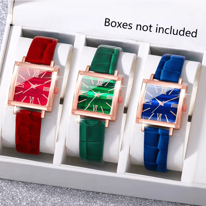 FORMAHOLZ – Montre carrée avec cadran à motif bois naturel