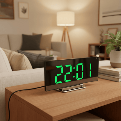 SILENTLITE – Schlanker digitaler Wecker mit großem LED-Display & geräuschlosem Design