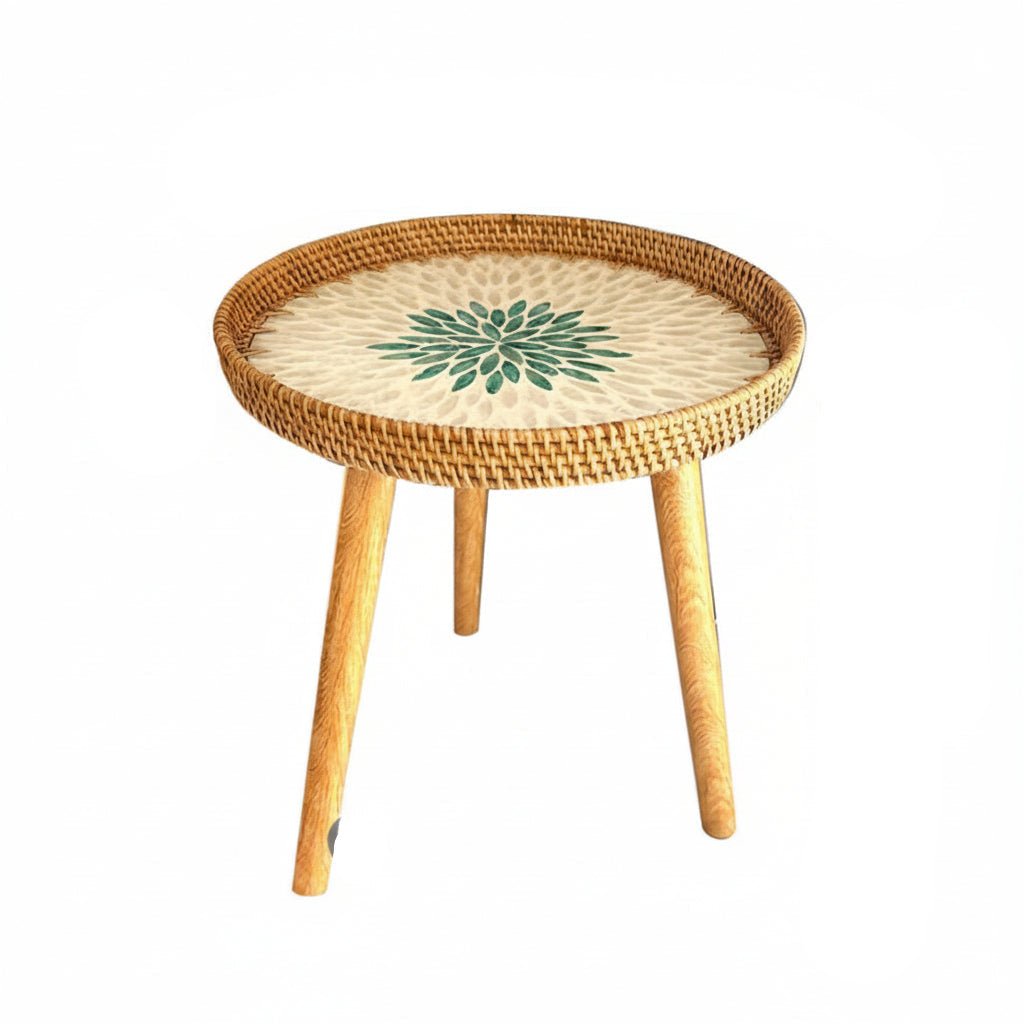RATTORA – Handmade Rattan Table in Scandinavian Design Made of Wood