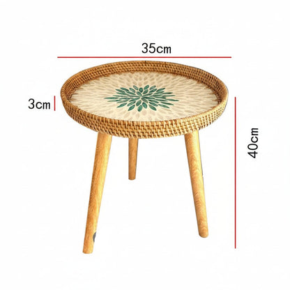 RATTORA – Handmade Rattan Table in Scandinavian Design Made of Wood