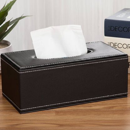 MAISON VEREL LEATHER BOX – Elegant faux leather tissue holder for stylish spaces