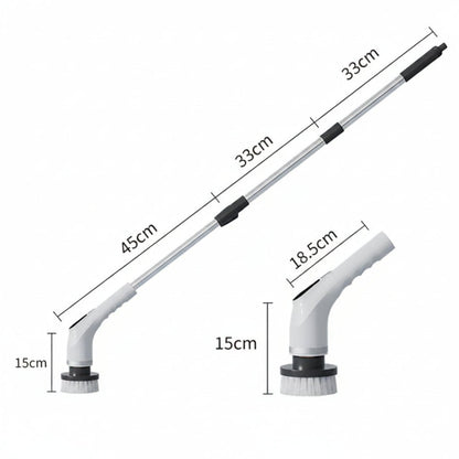 SPINFLEX – Cepillo de limpieza inalámbrico con mango telescópico y 7 cabezales intercambiables