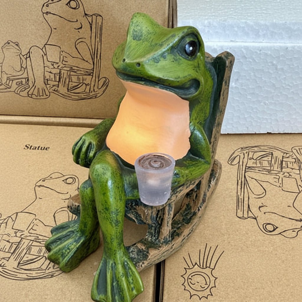 LEUCHTFROSCH – Figura solar de jardín con luz automática para iluminación ambiental exterior