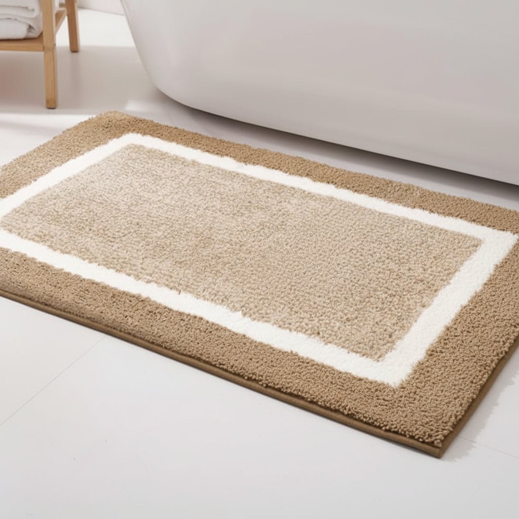 BATHBLISS – Alfombrilla de baño de microfibra suave antideslizante para baño y sala de estar