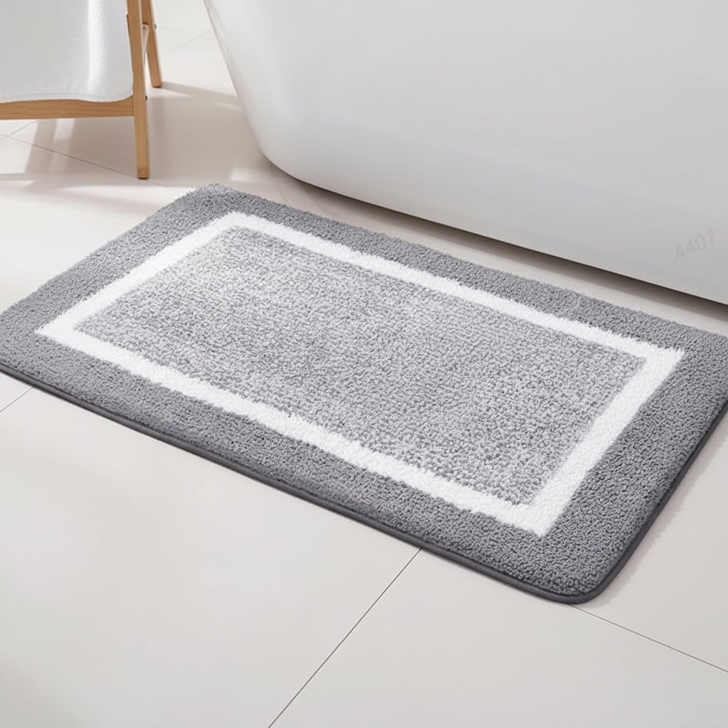BATHBLISS – Alfombrilla de baño de microfibra suave antideslizante para baño y sala de estar