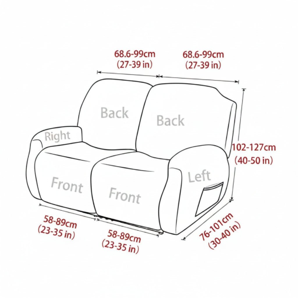 SOFTSEAT – 2-zits relaxfauteuilhoes met bekerhouders, dik & slijtvast