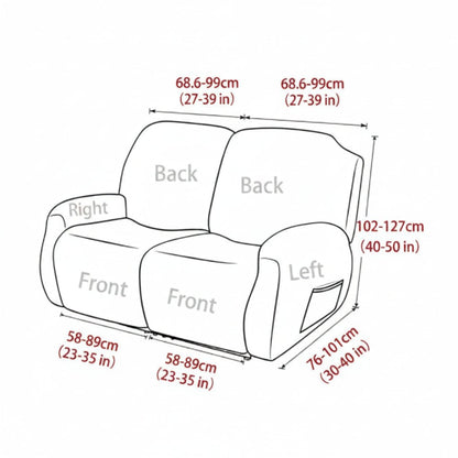 SOFTSEAT – 2-zits relaxfauteuilhoes met bekerhouders, dik & slijtvast