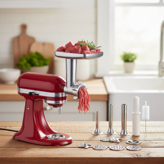 GRINDLIVA – Metal Meat Grinder Attachment for KitchenAid & Cuisinart Mixers