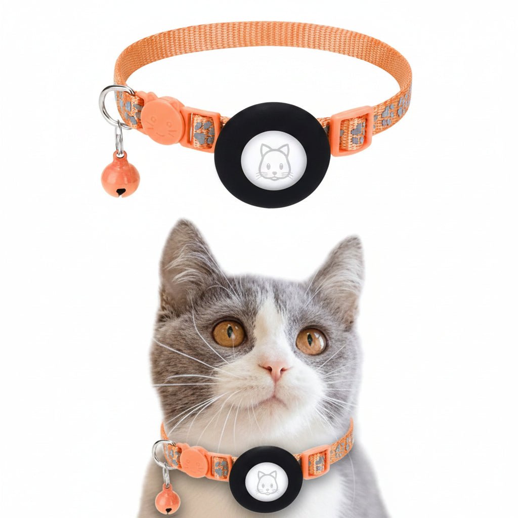 TRACKKITTY – Reflective cat collar with AirTag holder and safety bell
