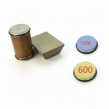 DIASHARP – Rollendes Messerschärfer-Set mit Diamantschleifer und Holzplattform
