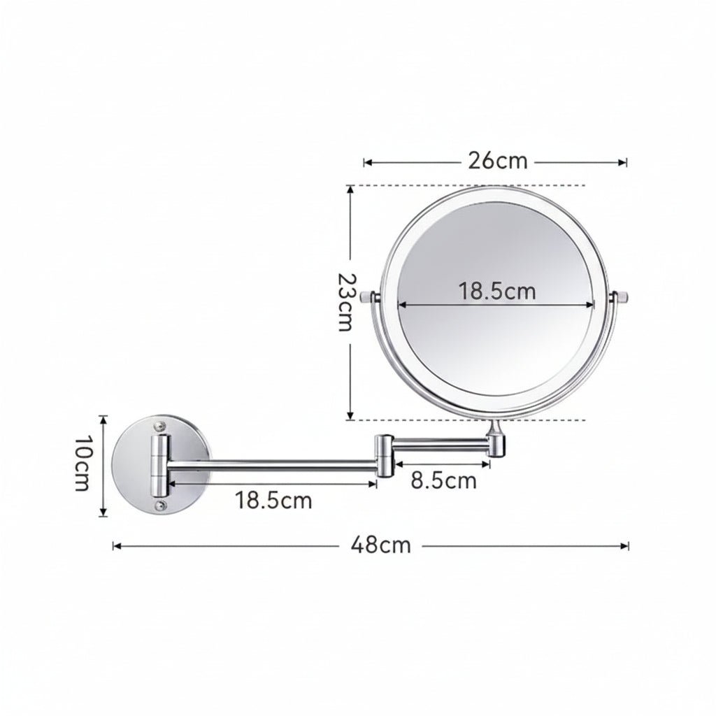 LUMIREFLEX – Lampada specchio a LED con ingrandimento 5x per un trucco preciso