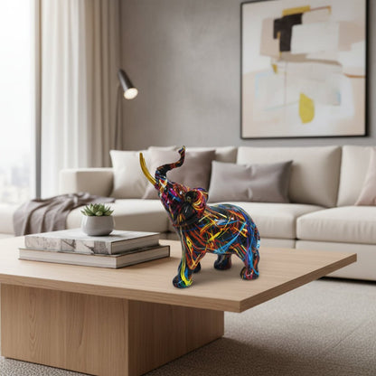 INKTRUNK – Figura de elefante graffiti vibrante para decoración artística del hogar