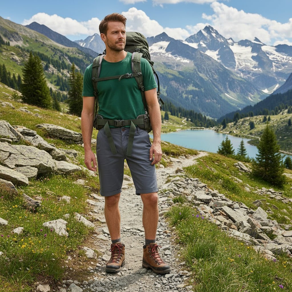 EXPLORENEST – Strapazierfähige Cargo Bermuda Herren mit vielen Taschen