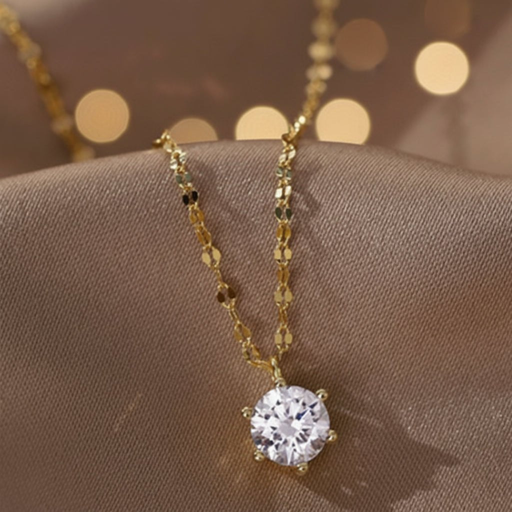 LUMORA – Collana con pendente in zircone con catena in argento sterling 925