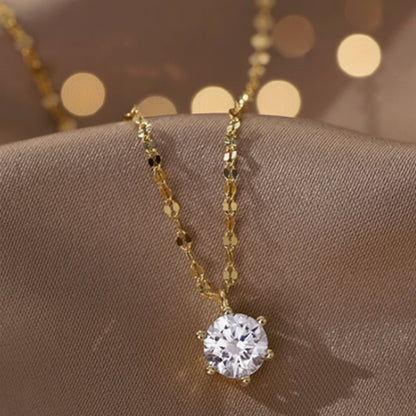 LUMORA – Collana con pendente in zircone con catena in argento sterling 925