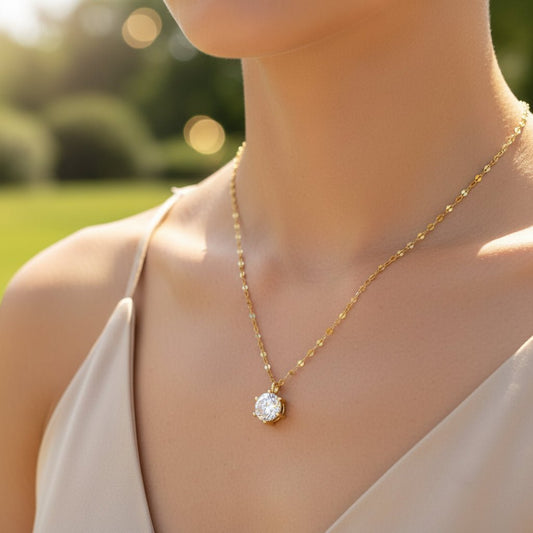 LUMORA – Cubic Zirconia Pendant Necklace with 925 Sterling Silver Chain