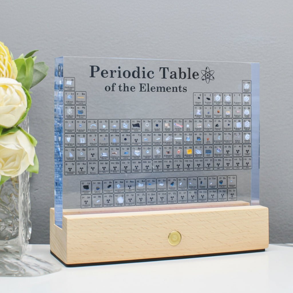 SCIENCELITE – Tabla periódica iluminada con 83 elementos químicos reales
