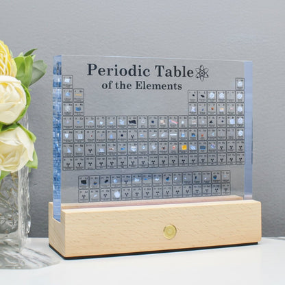SCIENCELITE – Tabla periódica iluminada con 83 elementos químicos reales