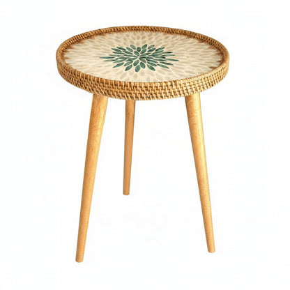 RATTORA – Handmade Rattan Table in Scandinavian Design Made of Wood