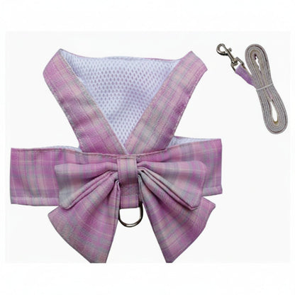 GRACEBOW – Harnais pour chien réglable avec nœud élégant pour des promenades stylées