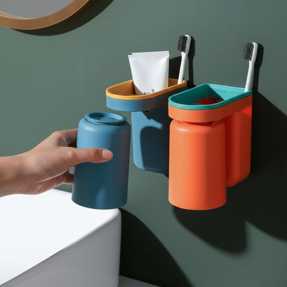 BRUSHDOCK – Wandhouder voor tandenborstels, zonder boren te monteren