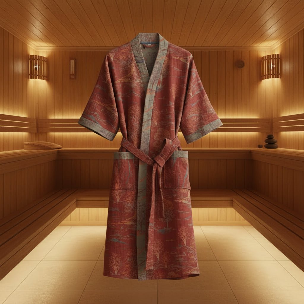 LEAFKIMONO – Accappatoio kimono reversibile in cotone per un comfort naturale