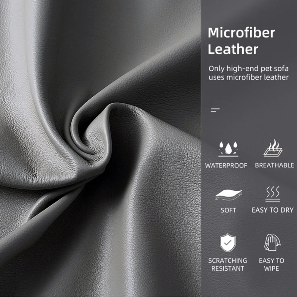 CALMDEN – Orthopädisches Hundesofa aus Mikrofaserleder mit wasserfestem Bolster-Design