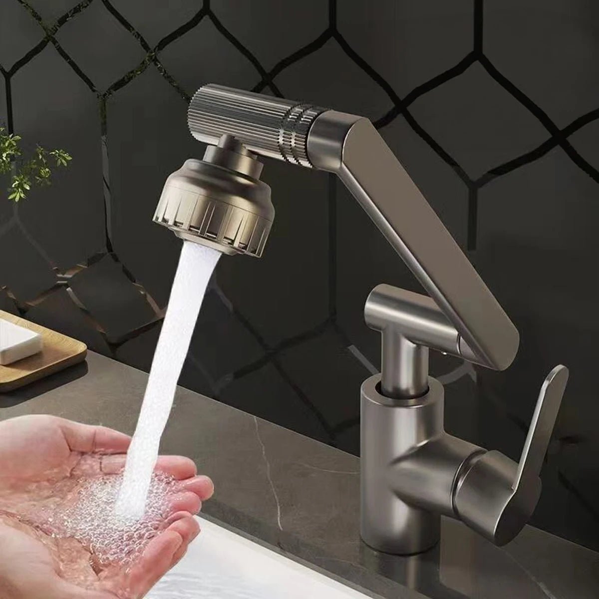 MECHAFLOW 360 – Rubinetto da cucina con braccio robotico a 360° con getto a bolle e doccia