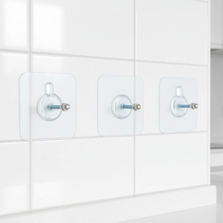 TRACELESS – Ganchos de pared sin residuos 10 piezas transparentes y resistentes