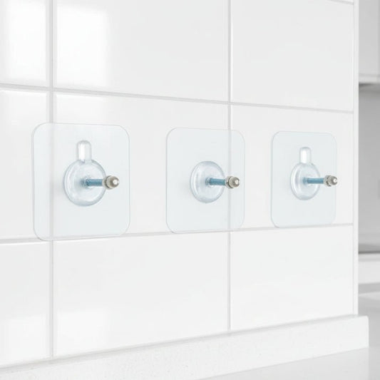 TRACELESS – Ganchos de pared sin residuos 10 piezas transparentes y resistentes