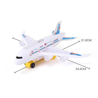 FLYGENIUS – Intelligent Music & Light Airplane Toy with Automatic Obstacle Navigation