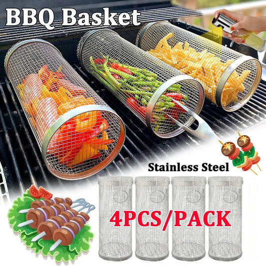 GrillCraft draaibare BBQ-mand – roestvrij staal voor gelijkmatige garing