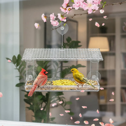 SKYVIEWFEED – Transparant voederstation met raam voor wilde vogels