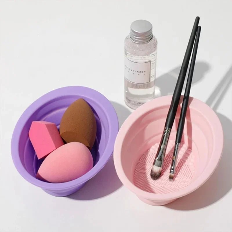 SILICLEAN – Nettoyant pliable pour pinceaux de maquillage en silicone avec bol de nettoyage
