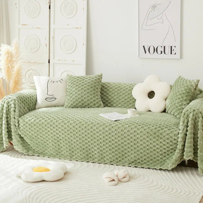 CHENILLO – Plüsch Chenille Sofaüberwurf mit Anti-Kratz Schutz