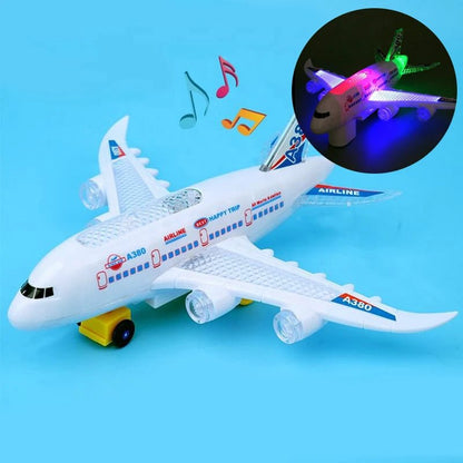 FLYGENIUS – Intelligent Music & Light Airplane Toy with Automatic Obstacle Navigation
