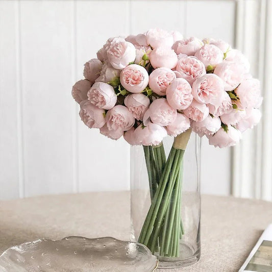 PEONIVA – Ramo decorativo de flores artificiales para jarrón y mesa