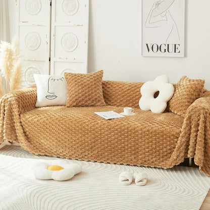 CHENILLO – Plüsch Chenille Sofaüberwurf mit Anti-Kratz Schutz