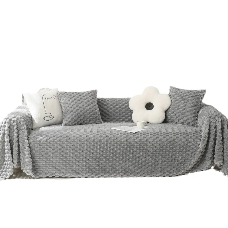 CHENILLO – Plüsch Chenille Sofaüberwurf mit Anti-Kratz Schutz