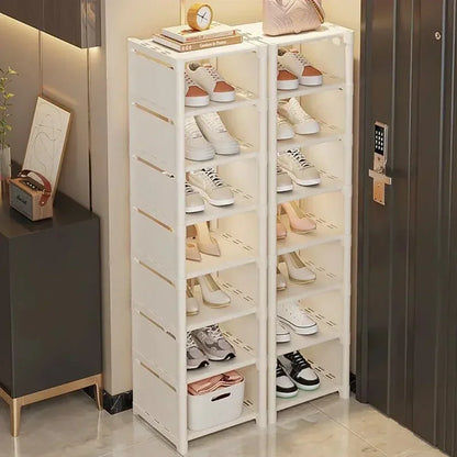 Platzsparendes Schuhregal Schwarz – Stapelbare Schuhablage für Ecken, schmal und flexibel-4