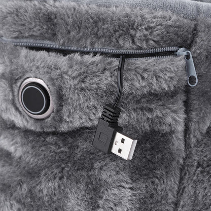 USB Beheizte Hausschuhe Damen Herren - Plüsch Innenpantoffeln Für Warme Füße-5