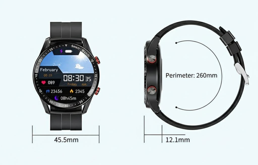 CARDIOTRON – Montre connectée premium pour hommes avec ECG+PPG et fonction appel