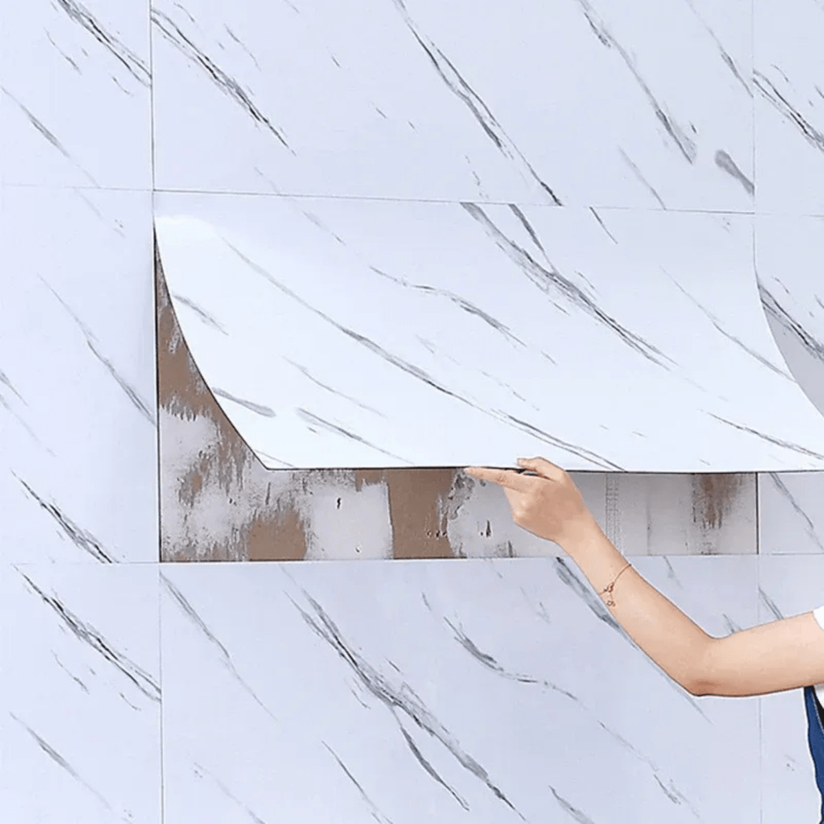 STONELUX – Elegante selbstklebende Marmor-PVC-Bodenfliesen