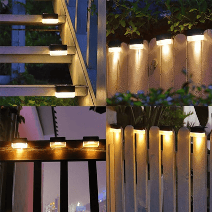 GlowLite Solar - Self-adhesive solar lights for garden, stairs & balcony with warm white light