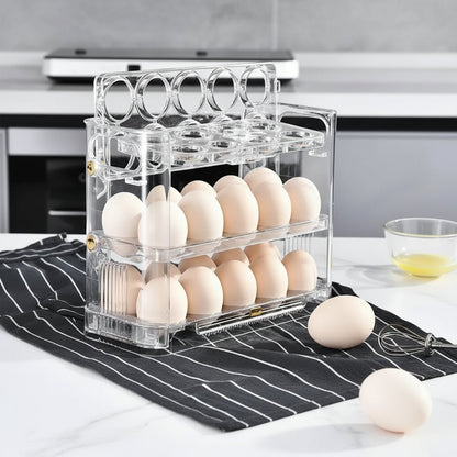 EGGFLOW – Organizzatore per uova con porta laterale per una conservazione ordinata in frigorifero