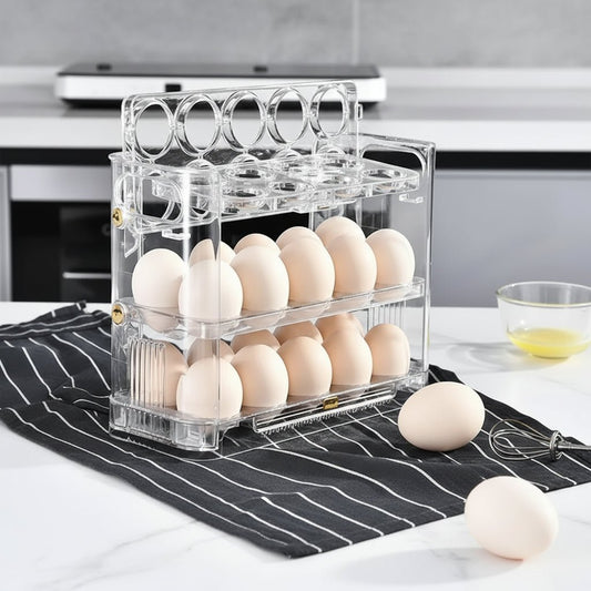 EGGFLOW – Organisateur d'œufs avec porte latérale pour un rangement ordonné dans le réfrigérateur