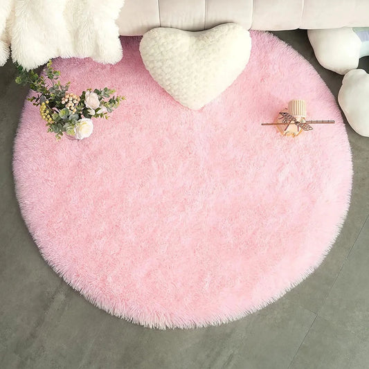 CloudHaven Luxus Alfombra Redonda Suave | Alfombra Ultra Aterciopelada y Esponjosa para Salas y Dormitorios Acogedores