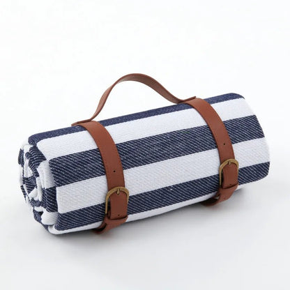 PICSTYLE – Karierte Picknickdecke wasserdicht mit praktischem Transportgurt