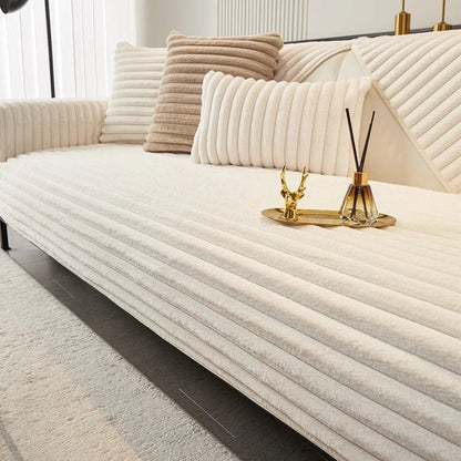 COZYPUFF – Luxuriöses Winter-Sofaauflage aus Kunstkaninchenfell